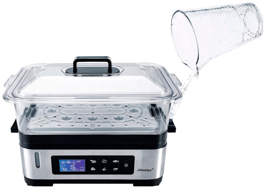 Пароварка Steba DG 2, дисплей, жк-дисплей, таймер на 30 минут, нержавеющая сталь фото 2