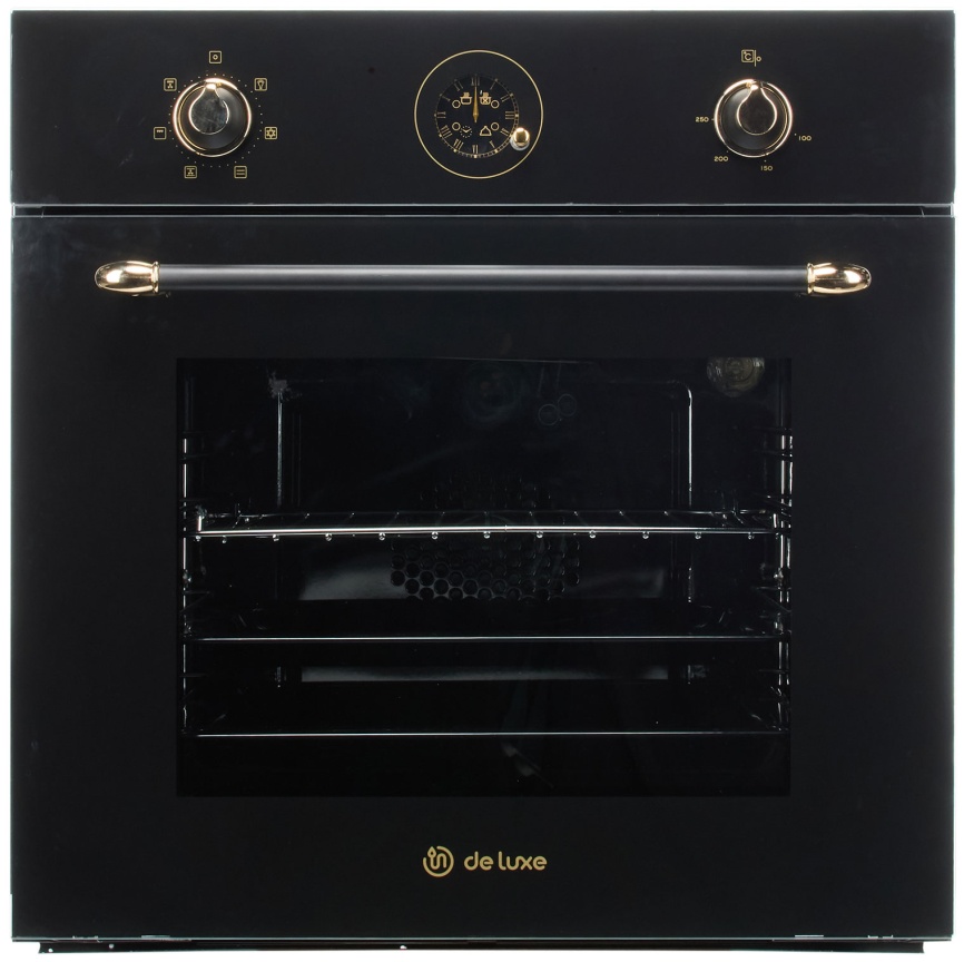 Электрический духовой шкаф De luxe 6006.05эшв-151 59 см, 64 л, гриль и конвекция, черный фото 1