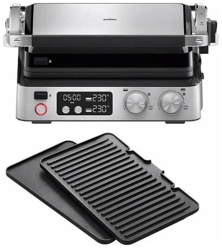 Электрогриль  Braun CG7040, дисплей, мощность 2000 Вт, съемные пластины фото 5
