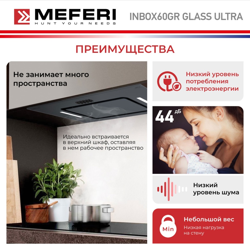 Вытяжка Meferi INBOX60GR GLASS ULTRA фото 15