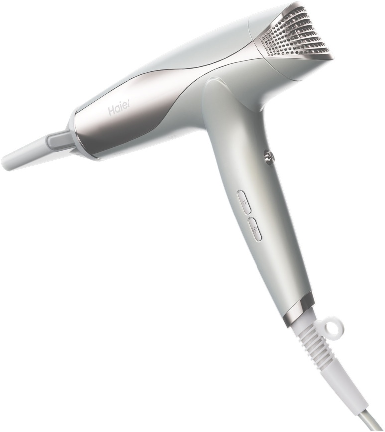 Фен Haier HHD-602 с диффузором, 1600 Вт, 3 насадки, 3 режима, белый фото 2