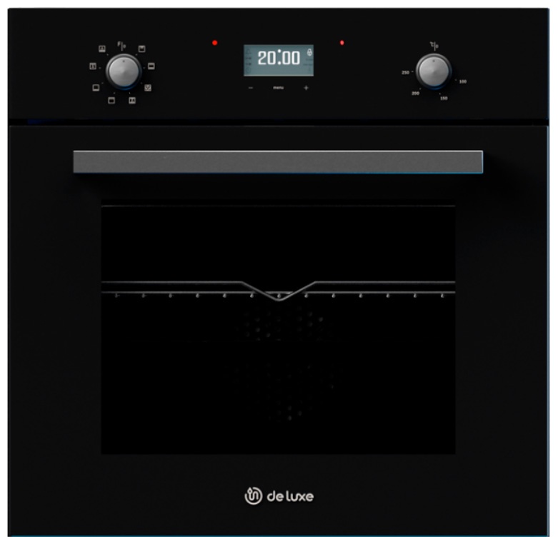 Электрический духовой шкаф De luxe 6009.05эшв-047 59 см, 64 л, гриль и конвекция, черный фото 1