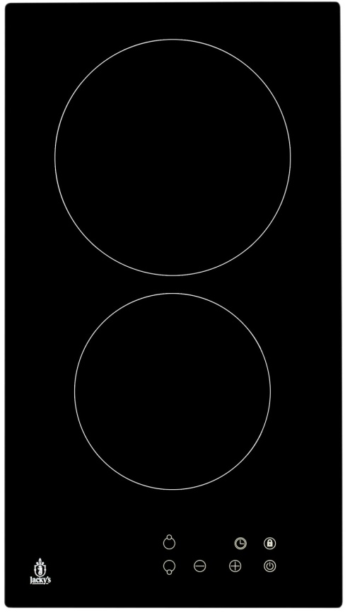Электрическая варочная панель Jacky's JH MB33 29 см, 2 конфорки стеклокерамика, черный фото 3