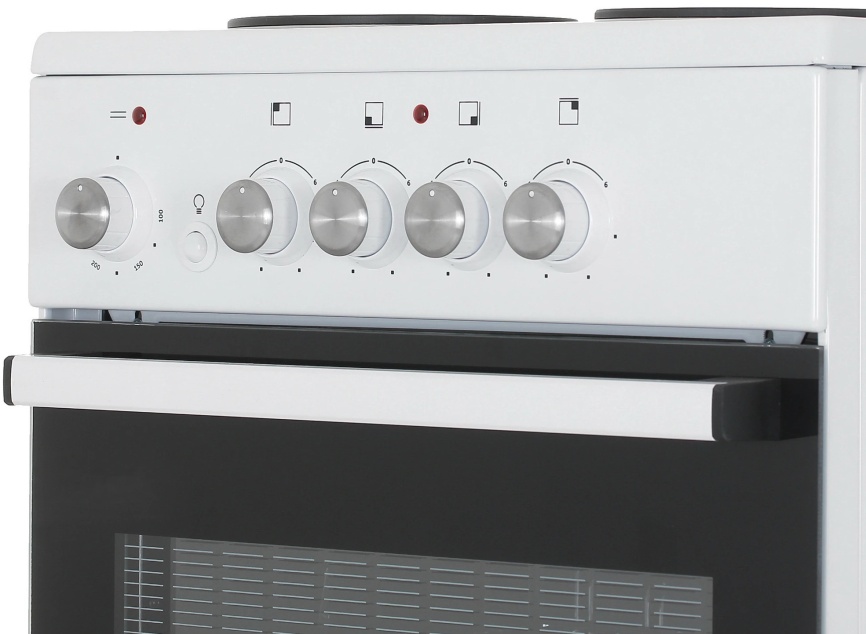 Электроплита De luxe 5004.18 э 50 см, 4 конфорки, белый фото 5