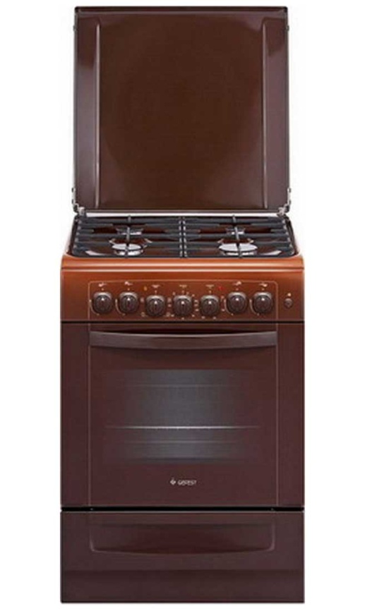 Комбинированная плита Gefest ПГЭ 6102-02 0001 60 см, 52 л, 4 конфорки, коричневый фото 1