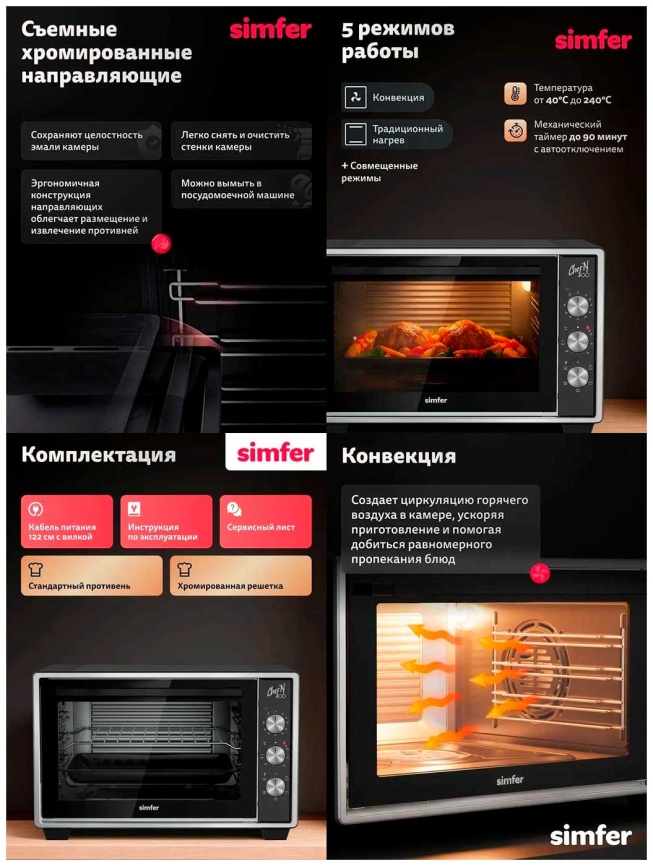 Мини-печь  Simfer M30B15, черный фото 4