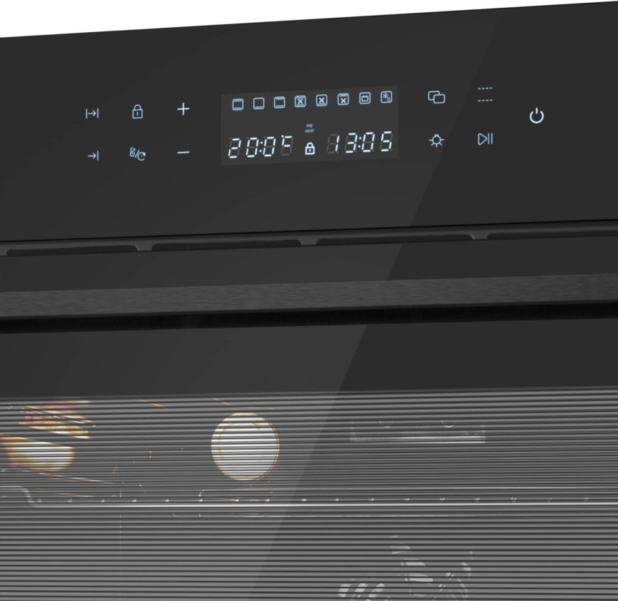 Электрический духовой шкаф Meferi MEO6010BK MATT ULTRA 59 см, 65 л, гриль и конвекция, черный матовый фото 5