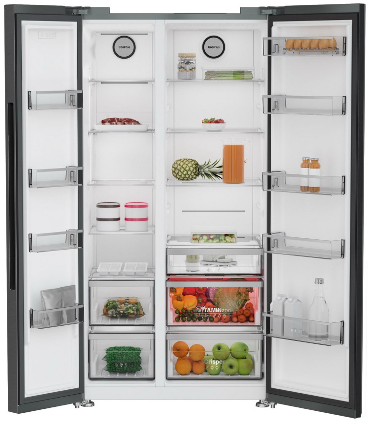 Холодильник Side-by-Side Grundig GSN30110FXBR No frost, темно-серый фото 3