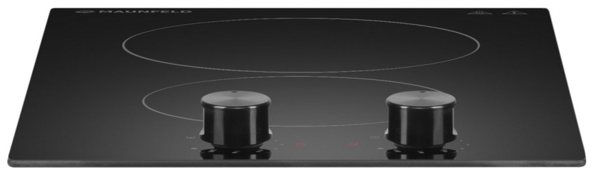 Электрическая варочная панель Maunfeld CVCE292MBK2 29 см, 2 конфорки стеклокерамика, черный фото 5