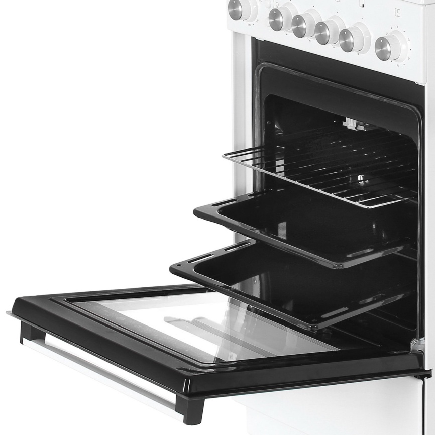 Газовая плита De luxe 5040.30г 50 см, 43 л, 4 конфорки, белый фото 7