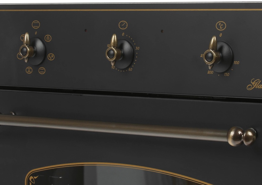 Электрический духовой шкаф De luxe 6006.03 эшв - 062 59 см, 58 л, гриль и конвекция, черный матовый фото 4