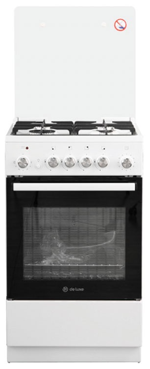 Комбинированная плита De luxe 5040.41гэ(кр) ЧР 50 см, 4 конфорки, белый фото 1