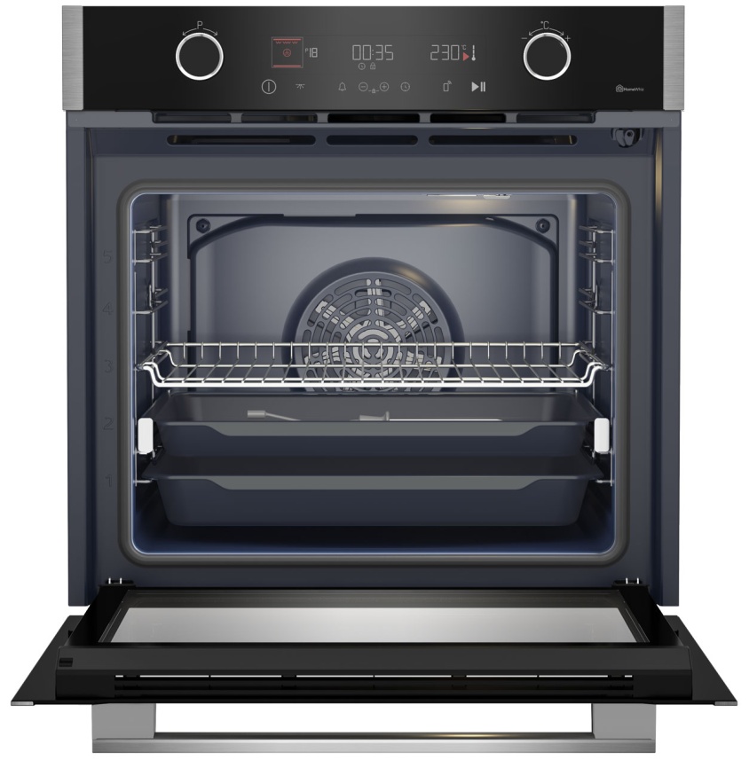 Электрический духовой шкаф Grundig GEBM19400BMPHI 59 см, 72 л гриль конвекция, серебристый фото 3