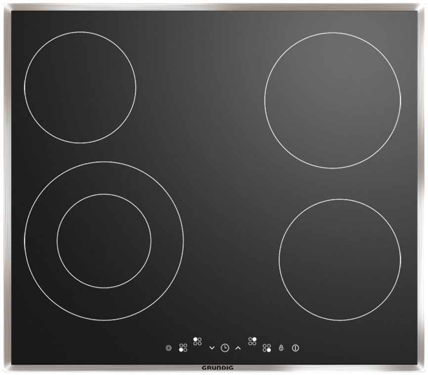 Электрическая варочная панель Grundig GIEV 613420 E 58 см, 4 конфорки стеклокерамика, черный фото 1