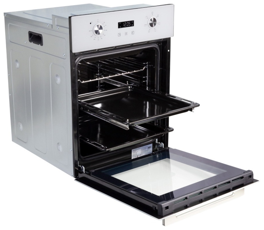 Электрический духовой шкаф Zigmund & Shtain E 145 W 45 см, 50 л гриль конвекция, белый фото 3