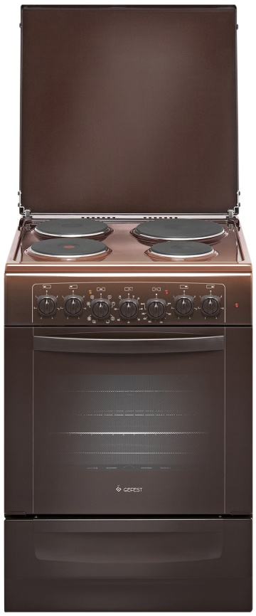 Электроплита Gefest 6140-02 0001 60 см, 55 л, 4 конфорки, коричневый фото 1