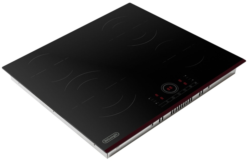Электрическая варочная панель De’Longhi VITTORIO 2E1F CR 59 см, 4 конфорки закаленное стекло, черный фото 7