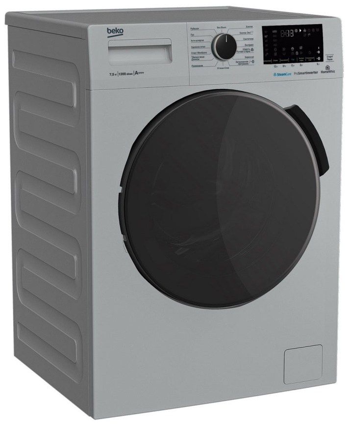 Стиральная машина Beko WSPE7H616S автомат 7,5 кг, серебристый фото 2