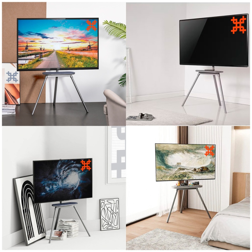 Стойка для телевизора мобильная, напольная UniTeki ST005NS с полкой, диагональ 37-65 дюйма фото 6