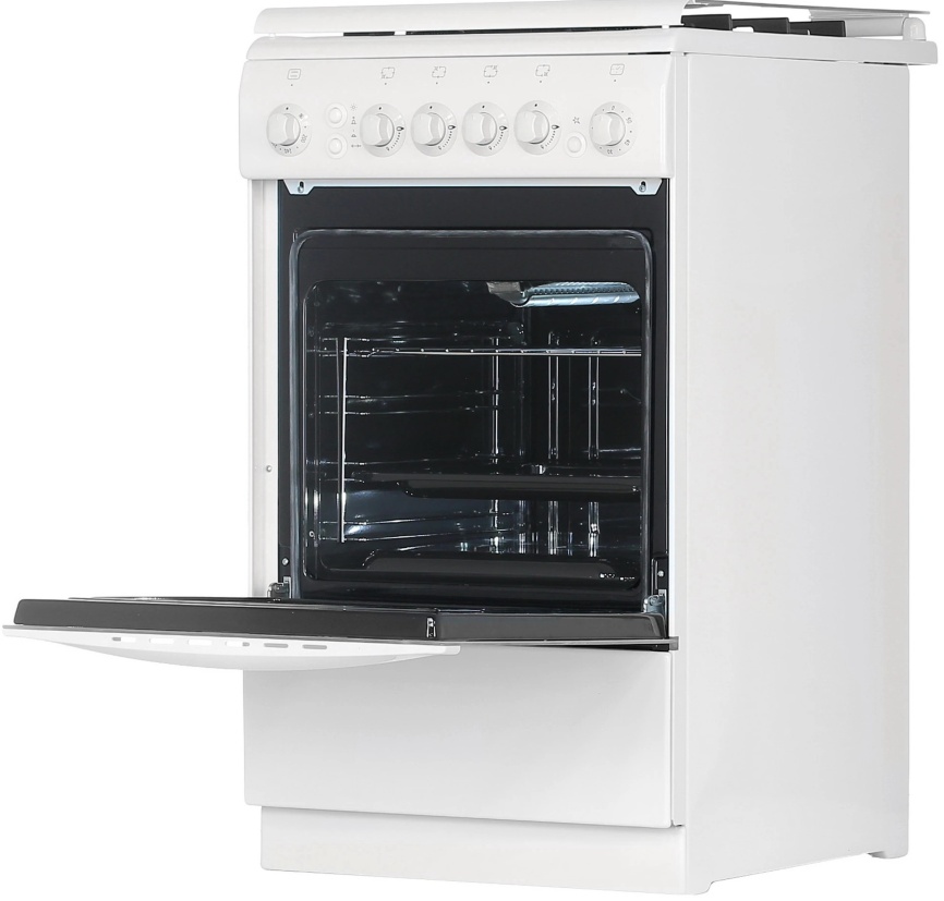 Газовая плита De luxe 506040.11 г 50 см, 54 л, 4 конфорки, белый фото 5