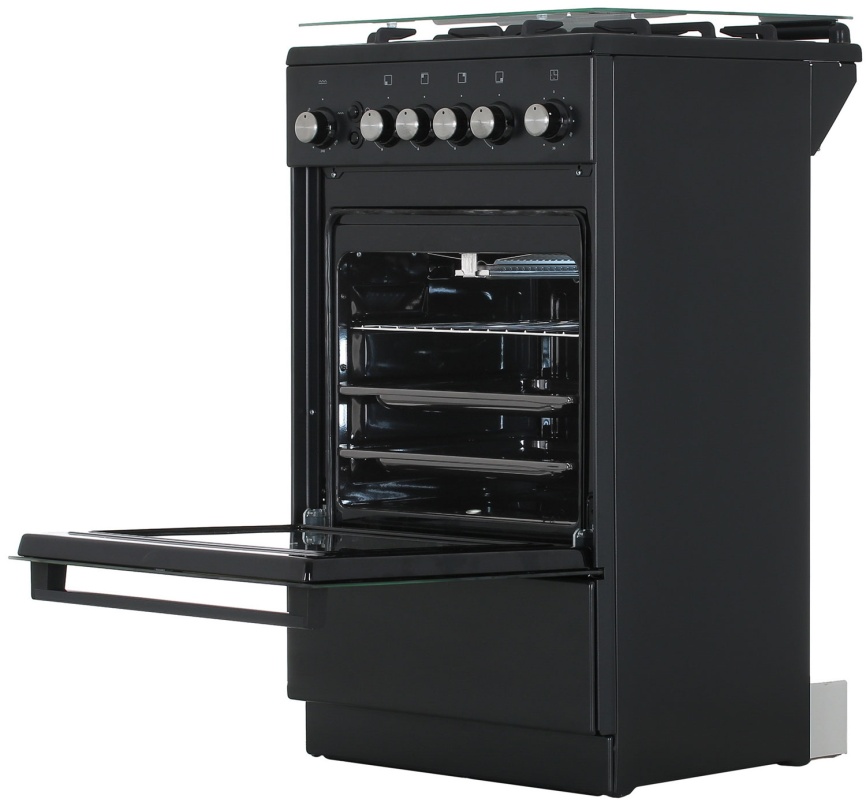 Газовая плита De luxe 5040.40г(кр) ЧР-015 50 см, 43 л, 4 конфорки, черный фото 8