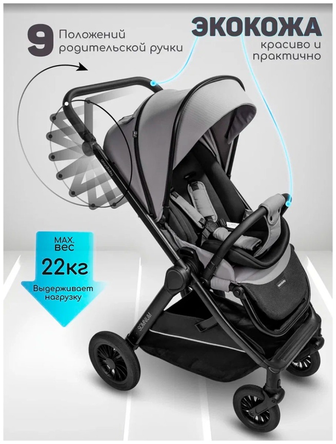 Прогулочная коляска  Amarobaby Somnium, серый (AB25-10SOMNIUM/11) фото 6