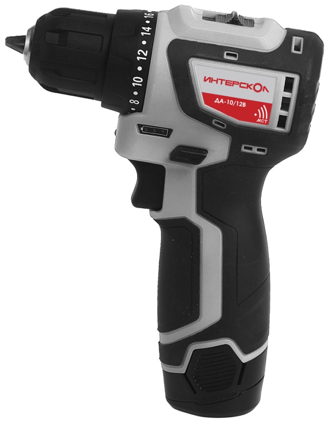 Дрель-шуруповерт аккумуляторная Интерскол ДА-10/12В 38 МиниМАКС Li-ion кейс 2 аккум. 2,5Ач ЗУ фото 2