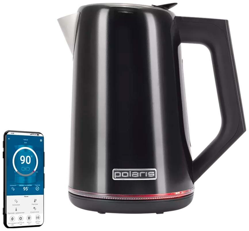 Чайник электрический Polaris PWK 1746 CAD WIFI IQ Home, черный фото 1