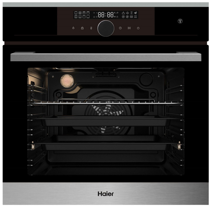 Электрический духовой шкаф Haier HOX-FP5RABX 59 см, 76 л, гриль и конвекция, черный фото 1