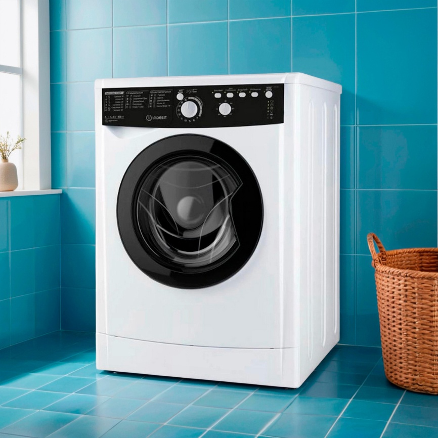 Стиральная машина Indesit EWSB 5085 BK CIS автомат 5 кг, белый фото 2