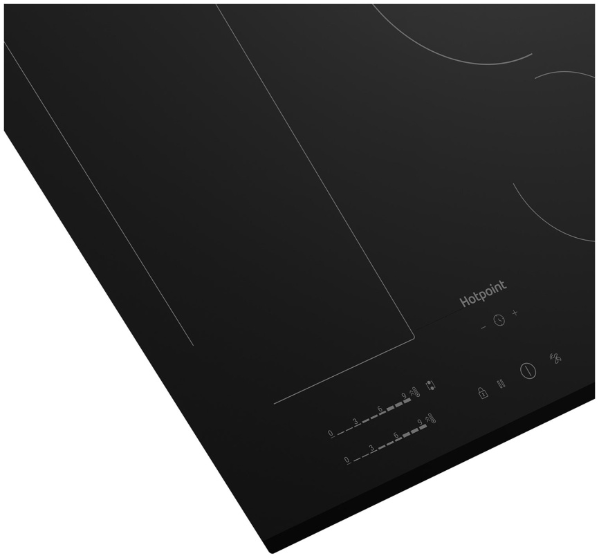 Электрическая варочная панель Hotpoint HS 1560B BF 58 см, 4 конфорки стеклокерамика, черный фото 3