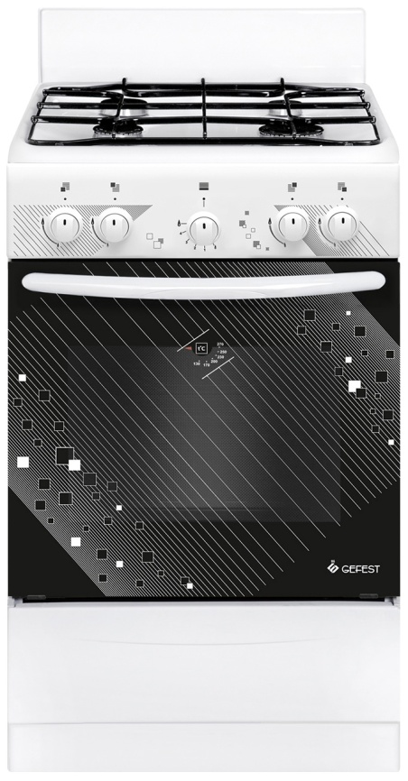 Газовая плита Gefest 5100 0017 50 см, 52 л, 4 конфорки, белый фото 1