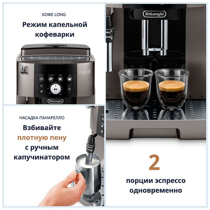 Кофемашина автоматическая De’Longhi ECAM250.33.TB, кофемолка фото 9