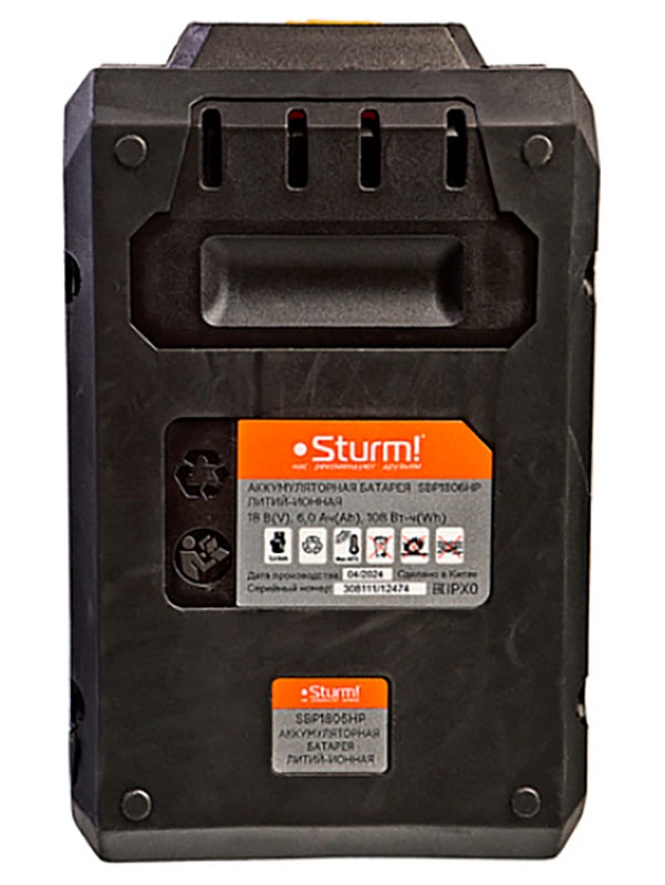 Аккумулятор Sturm! SBP1808HP, 18В, 1 BatterySystem, тип 21700, 8.0Ач фото 6