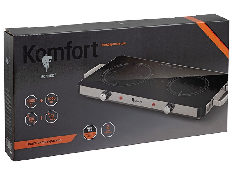 Плита настольная инфракрасная Leonord LE-1748 (108176) 2 конфорки, черный, серебристый фото 6