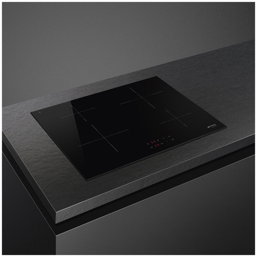 Электрическая варочная панель Smeg SI2641D 60 см, 4 конфорки, черный фото 2