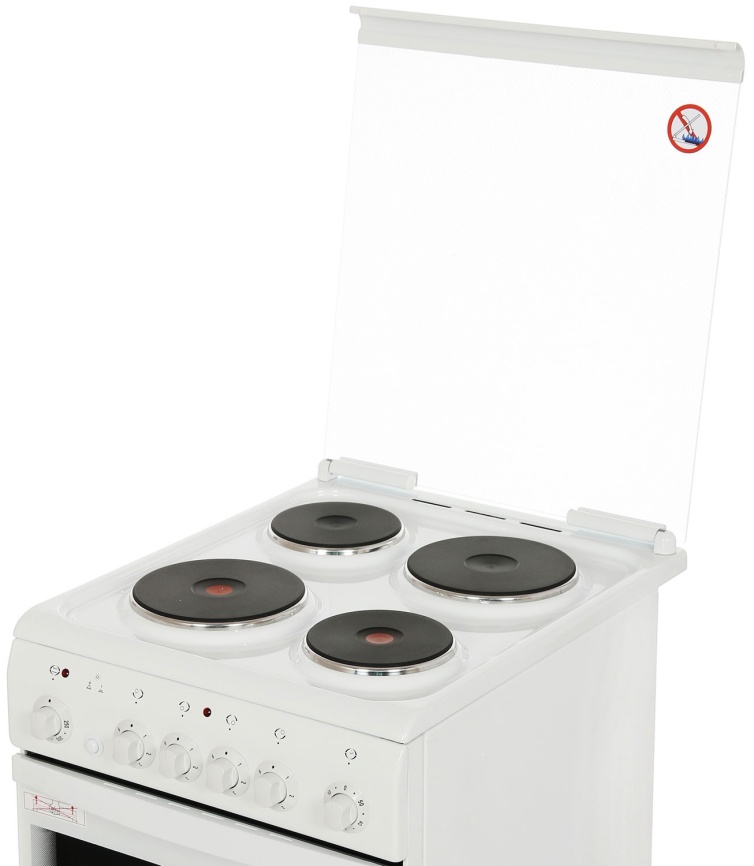 Электроплита De luxe 506004.03 50 см, 50 л, 4 конфорки, белый фото 9