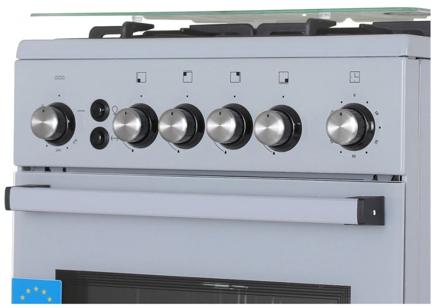 Газовая плита De luxe 5040.40г(кр) ЧР-012 50 см, 43 л, 4 конфорки, серый фото 4