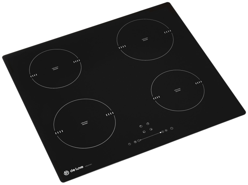 Электрическая варочная панель De luxe IH6470P1/A-S01A (EVI5904.00) 59 см, 4 конфорки, черный фото 2
