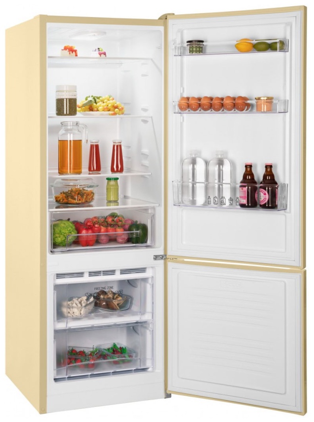 Двухкамерный холодильник NordFrost NRB 122 E, бежевый фото 2