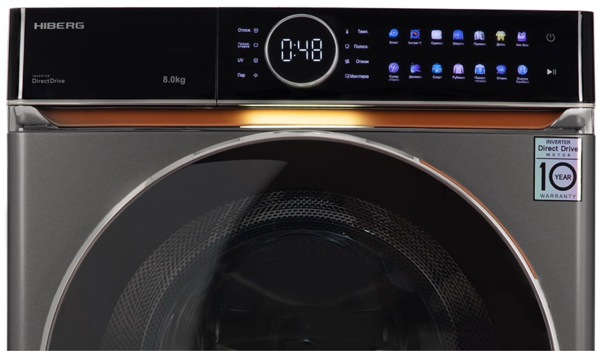 Стиральная машина Hiberg i-DDQ10 - 814 Sd 8 кг, темно-серый фото 2