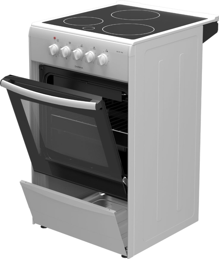 Электроплита Darina 1B EC 331 606 W 50 см, 50 л, 3 конфорки, белый фото 3