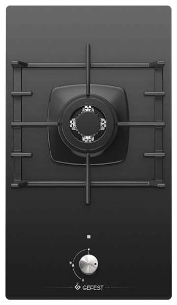 Газовая варочная панель Gefest ПВГ 2001 30 см, 1 конфорка электроподжиг газконтроль, черный фото 1