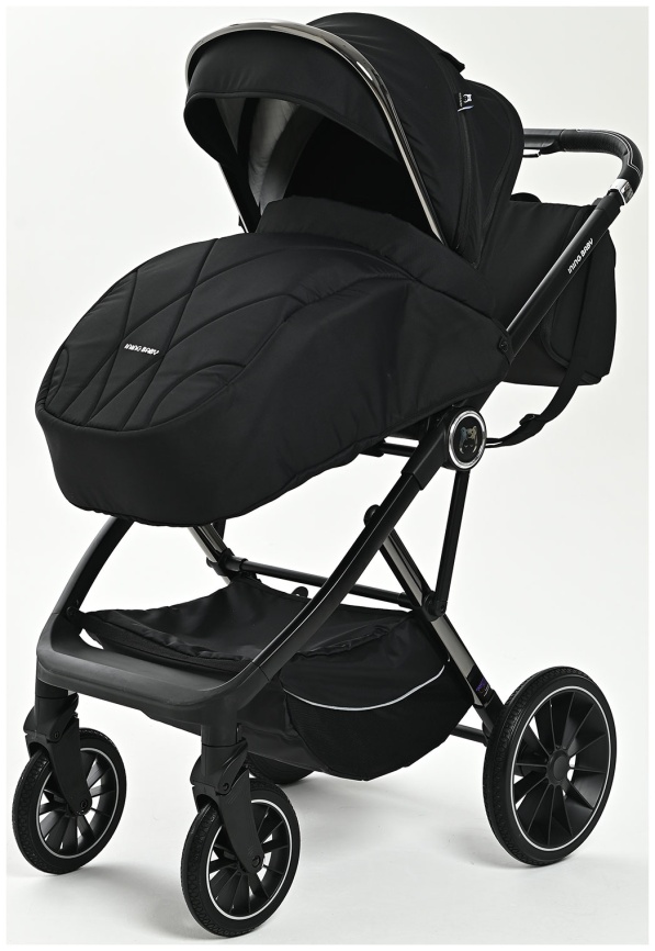 Коляска 2 в 1 Ining Baby Коляска 2 в 1 Ining Baby KR350 black,  люлька, прогулочный блок фото 1