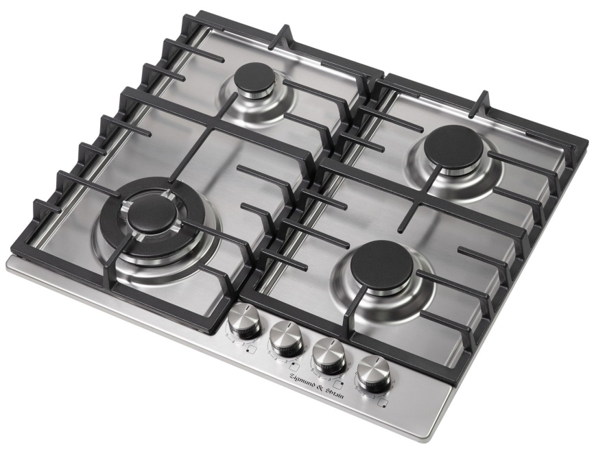Газовая варочная панель Zigmund & Shtain G 20.6 S 20 см, 4 конфорки электроподжиг газконтроль, серебристый фото 2