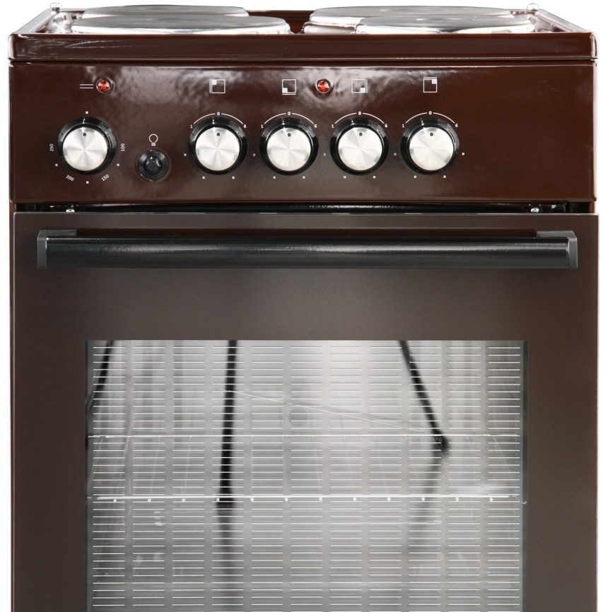 Электроплита De luxe 5004.18э-014 50 см, 43 л, 4 конфорки, коричневый фото 3