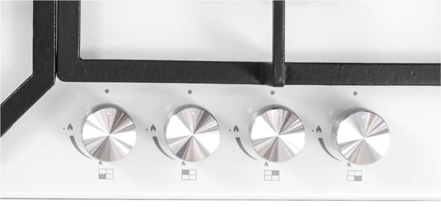 Газовая варочная панель LEX GVG 640-1 WH 60 см, 4 конфорки электроподжиг газконтроль, белый фото 5