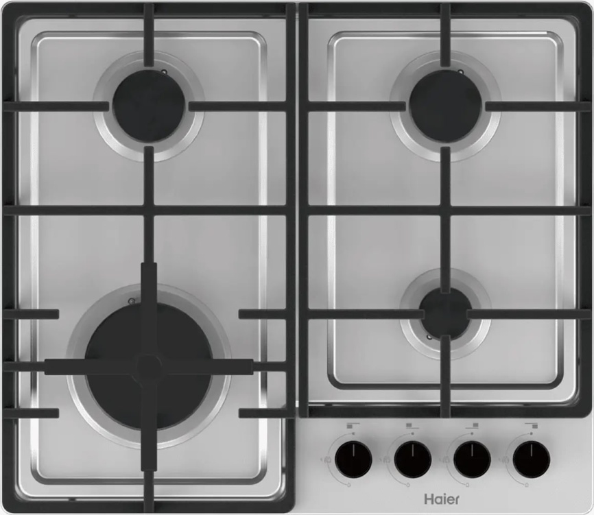 Газовая варочная панель Haier Газовая варочная панель Haier HHQ-M64CX  4 конфорки, серебристый фото 1