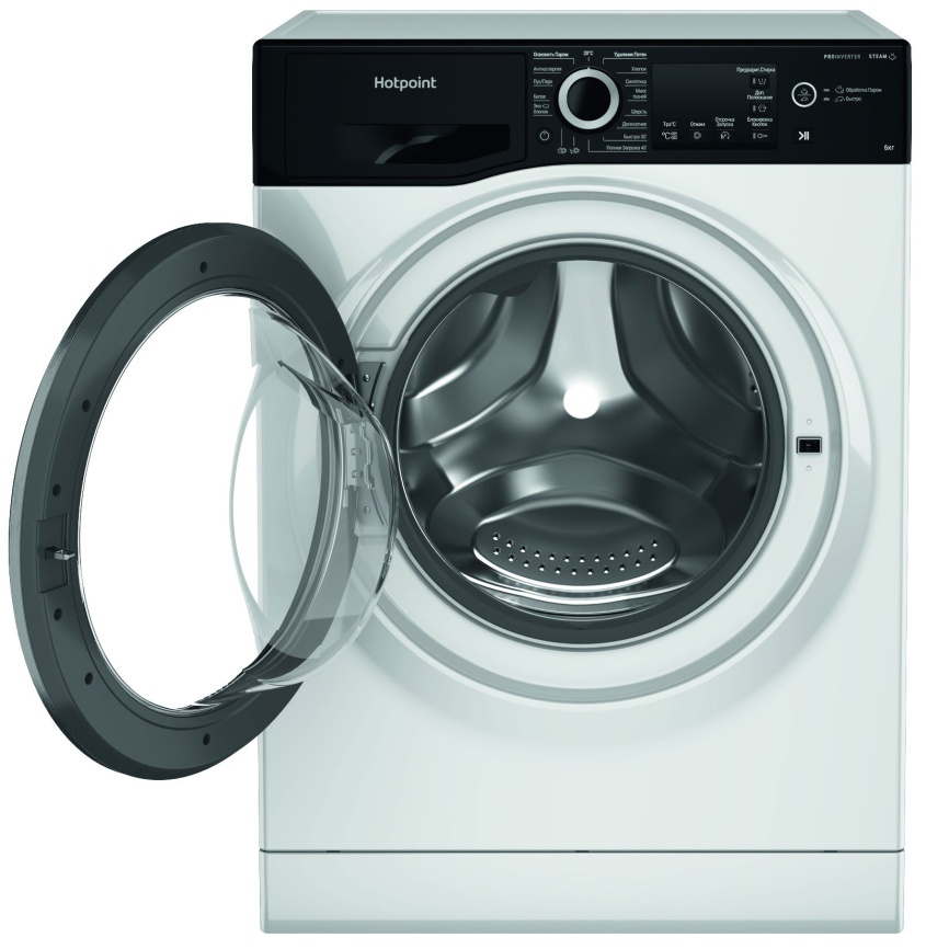 Узкая стиральная машина Hotpoint NSB 6039 ZS VE RU автомат 6 кг, белый фото 3